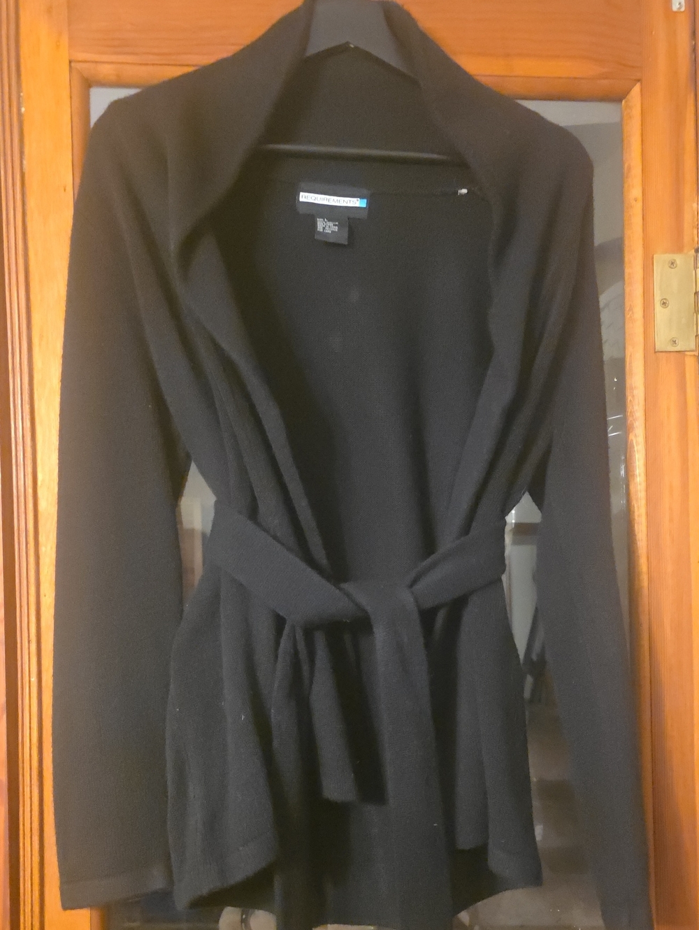 Requirements Black Open-Front Women's Cardigan